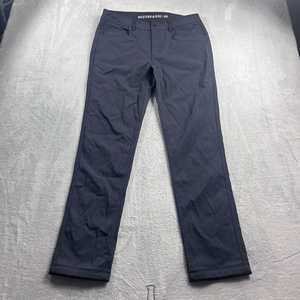 Western Rise Evolution Pants Mens 32 Charcoal Grey Stretch Travel Chino Slim Fit